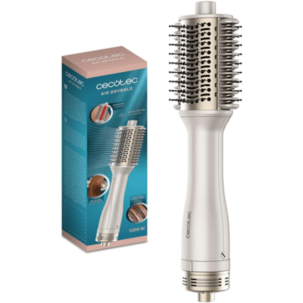 Cecotec Air Brush with Heating Plates | Air DryBold | Ceramic heating system | Ion conditioning | 1200 W | Gold/White