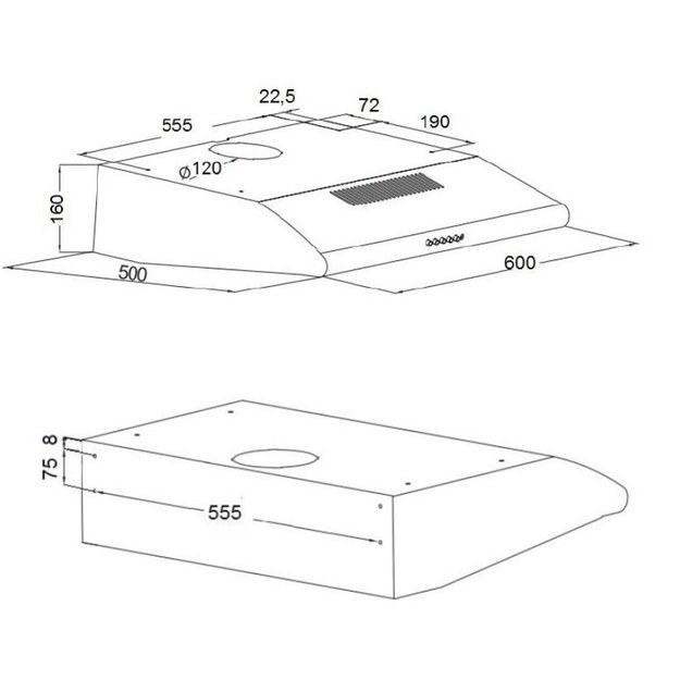 Cooker hood under-cabinet AKPO WK-7 P 3060 BIA