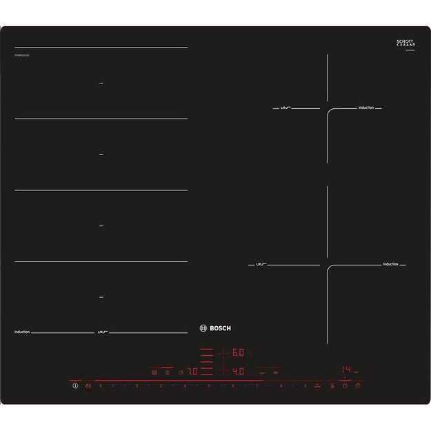 Bosch Serie 8 PXE601DC1E hob Black Built-in Zone induction hob 4 zone(s)