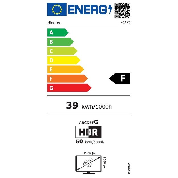 Hisense 40A4S 101.6 cm (40 ) Full HD Smart TV Wi-Fi Black 200 cd/m&sup2;