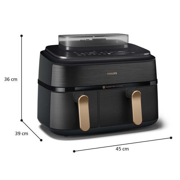 Philips 5000 series NA552/00 fryer Double 9 L Stand-alone 2750 W Hot air fryer Black