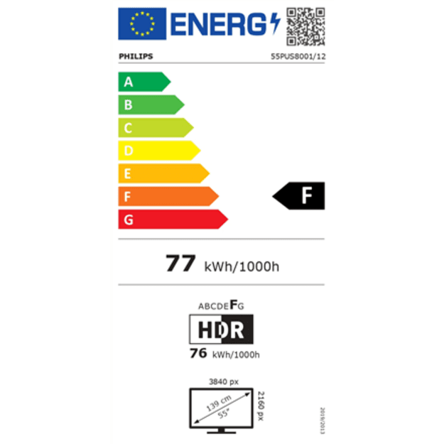 Philips | LED 4K Ambilight TV | 55PUS8001/12 | 55 | Smart TV | TITAN OS | UHD | Black