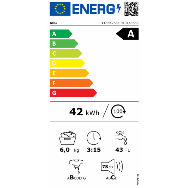 Skalbyklė AEG LTE6K263E