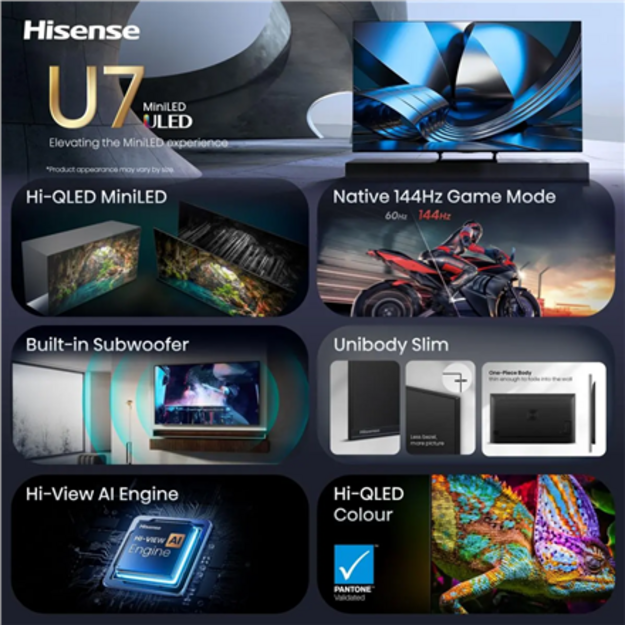Hisense 55U7SE 55  (139 cm) UHD MiniLED Smart TV | Hisense