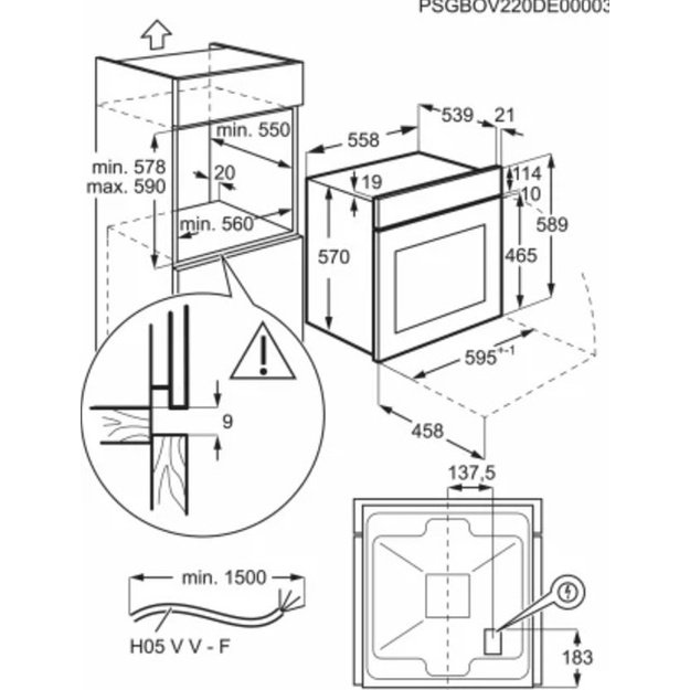Įmontuojama orkaitė Electrolux EOF5F50BV