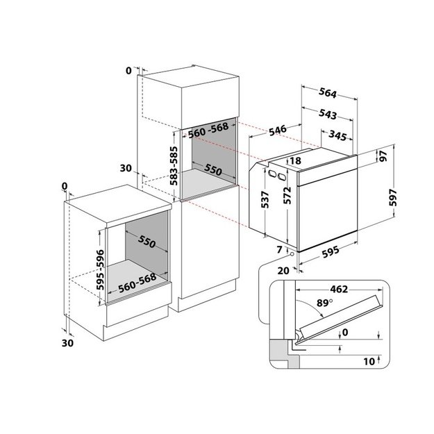 Įmontuojama orkaitė Whirlpool WOI4S8CM1SEA