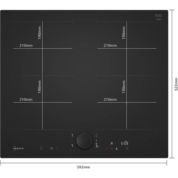 Įmontuojama indukcinė kaitlentė Neff N 90, T56NUQ4A0, 60 cm
