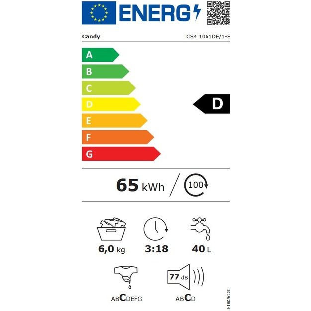 Skalbyklė Candy CS4 1061DE/1-S