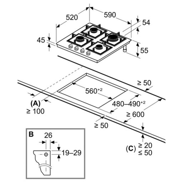 Įmontuojama dujinė kaitlentė SIEMENS iQ500, EP6A6PI10, 60 cm