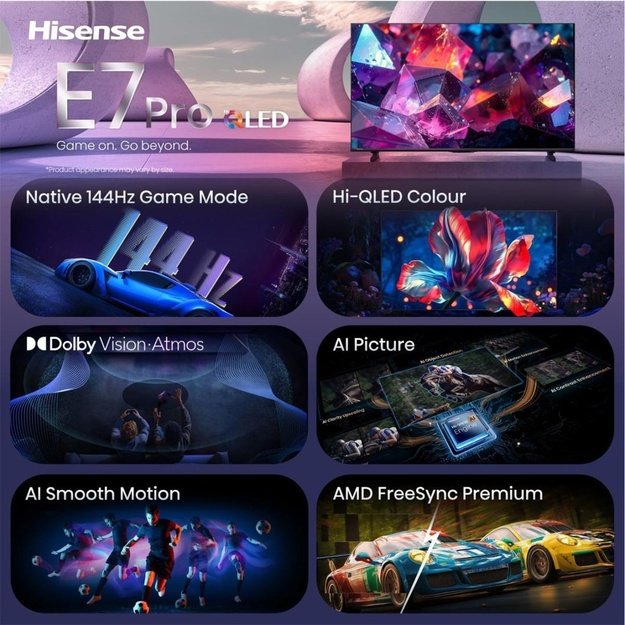 Hisense 55E7S PRO 139.7 cm (55 ) 4K Ultra HD Smart TV Wi-Fi Black
