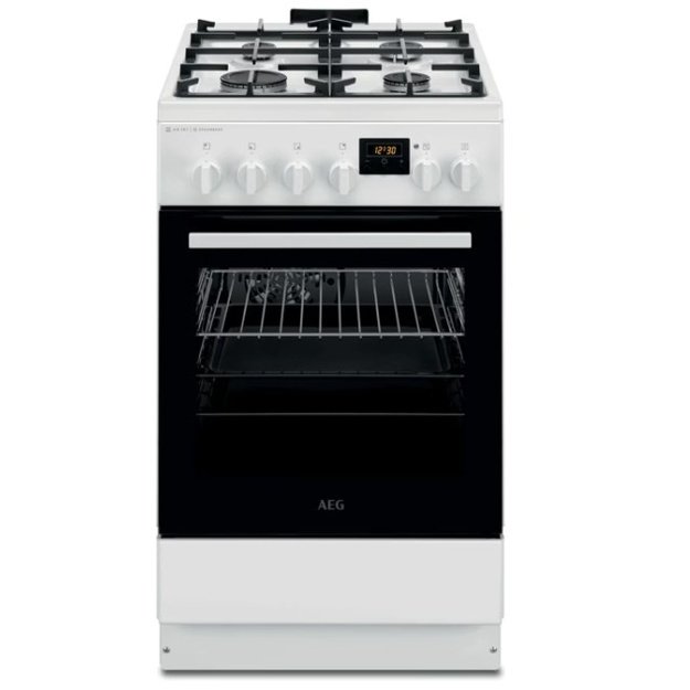 Dujinė viryklė su elektrine orkaite AEG SteamBake, CKB56490BW