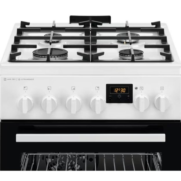 Dujinė viryklė su elektrine orkaite AEG SteamBake, CKB56490BW