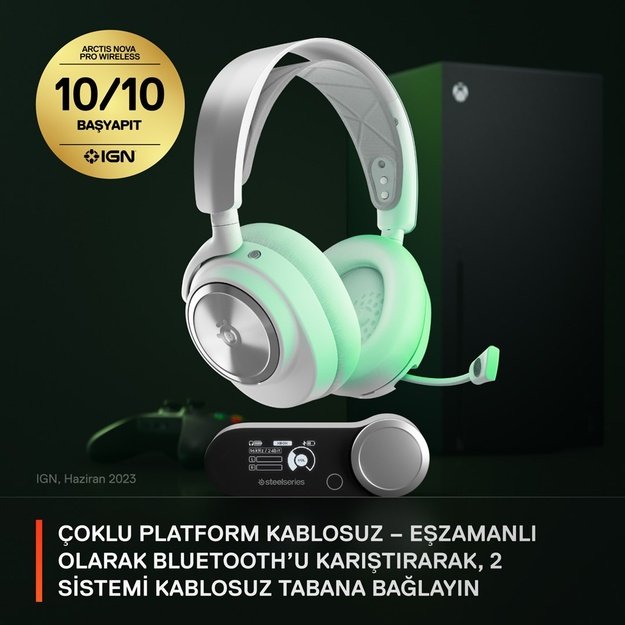 SteelSeries | Gaming Headset | Arctis Nova Pro X | Bluetooth | Over-Ear | Noise canceling | Wireless | White