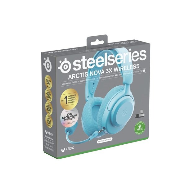 Steelseries Arctis Nova 3X Headset Wireless Head-band Music/Everyday Bluetooth Aqua colour