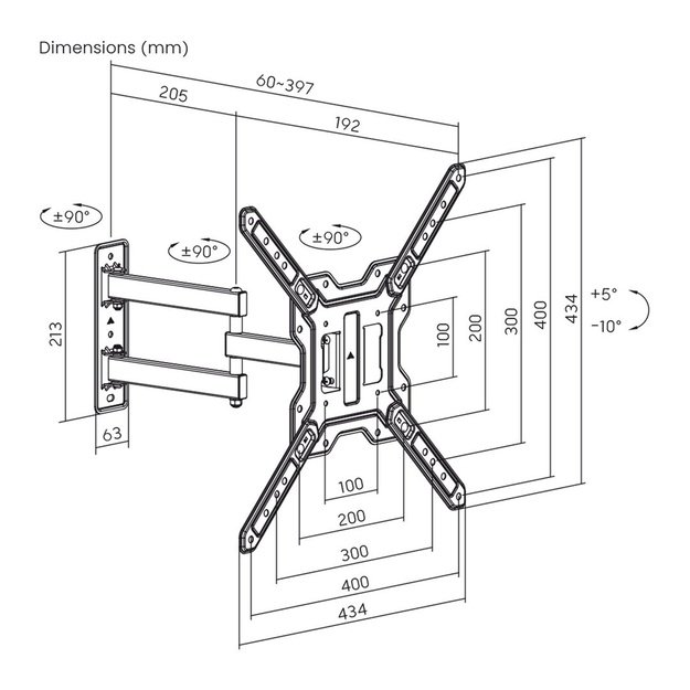 Maclean TV or Monitor Mount / Bracket, max. 23&ndash;65 , max. load 30 kg, universal, max. VESA 400x400, MC-759 N