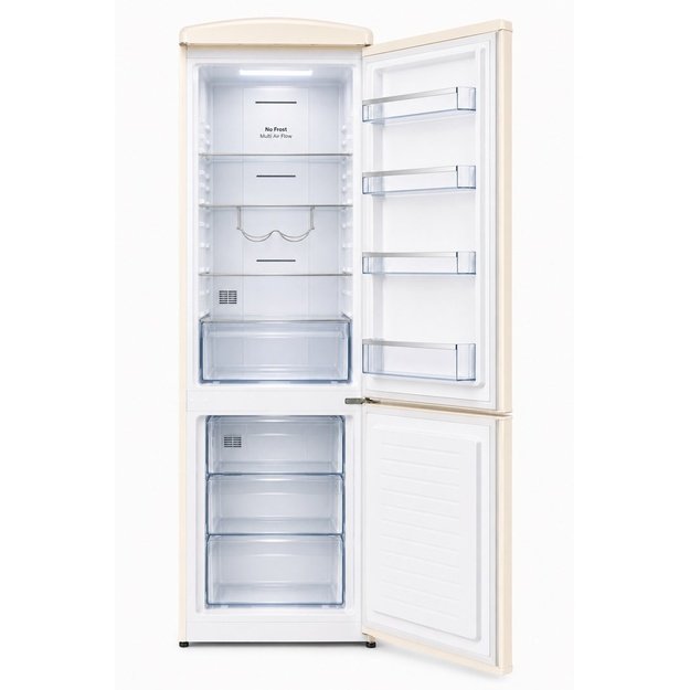 Ravanson LKK-315RM Retro Fridge 597 mm x 707 mm x 1943 mm | 315 l | Total No Frost | Energy Class E | Cream