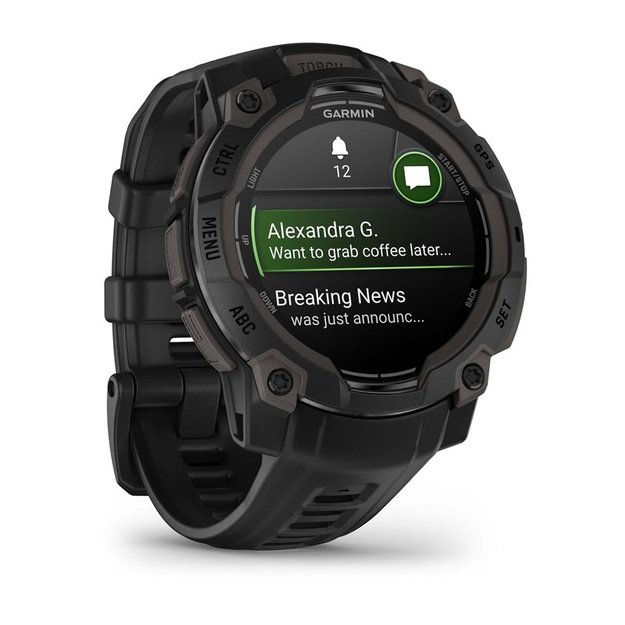 Garmin Instinct 3 AMOLED 3.05 cm (1.2 ) 45 mm Digital 390 x 390 pixels Touchscreen Black GPS (satellite)