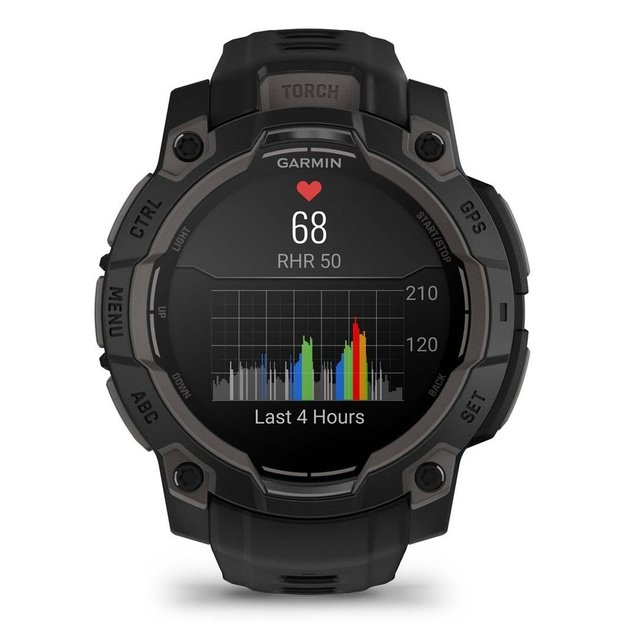 Garmin Instinct 3 AMOLED 3.05 cm (1.2 ) 45 mm Digital 390 x 390 pixels Touchscreen Black GPS (satellite)