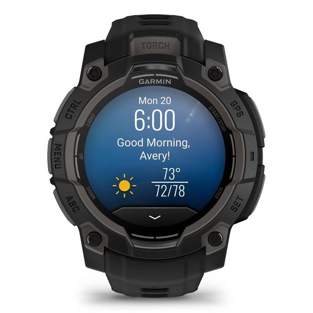 Garmin Instinct 3 AMOLED 3.05 cm (1.2 ) 45 mm Digital 390 x 390 pixels Touchscreen Black GPS (satellite)