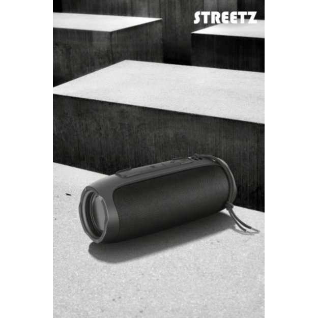 Bluetooth kolonėlė STREETZ, 2x10W, AUX, micro SD lizdas, juoda / S350-BLK / 6612034