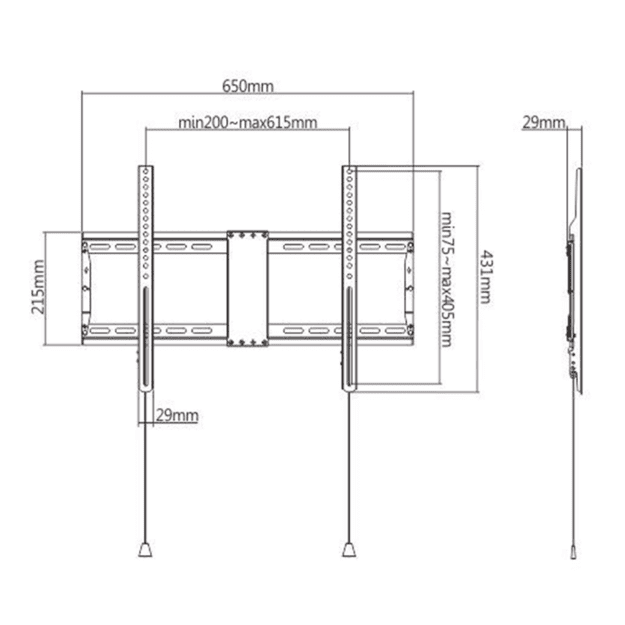 Gembird | Wall mount | WM-80F-01 | Fixed | 37-80   | Maximum weight (capacity) 70 kg | Black