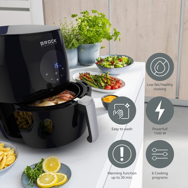 Brock AFD 3502 BK Air Fryer 3,5L 1200W, Black