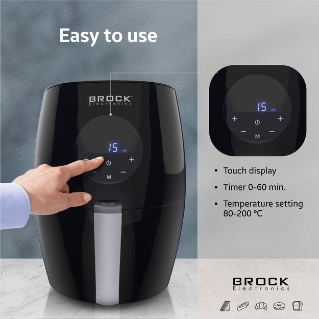Brock AFD 3502 BK Air Fryer 3,5L 1200W, Black
