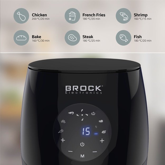 Brock AFD 3502 BK Air Fryer 3,5L 1200W, Black