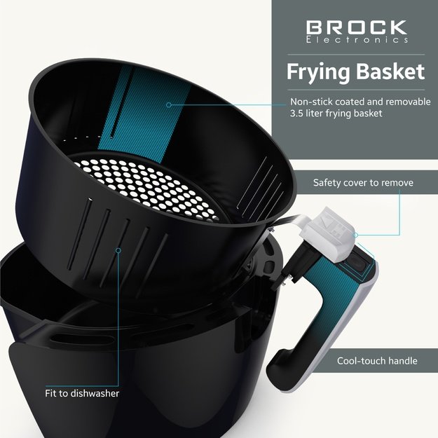 Brock AFD 3502 BK Air Fryer 3,5L 1200W, Black
