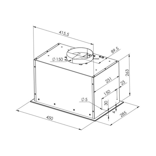 Recessed hood MPM-45-OW-06/W