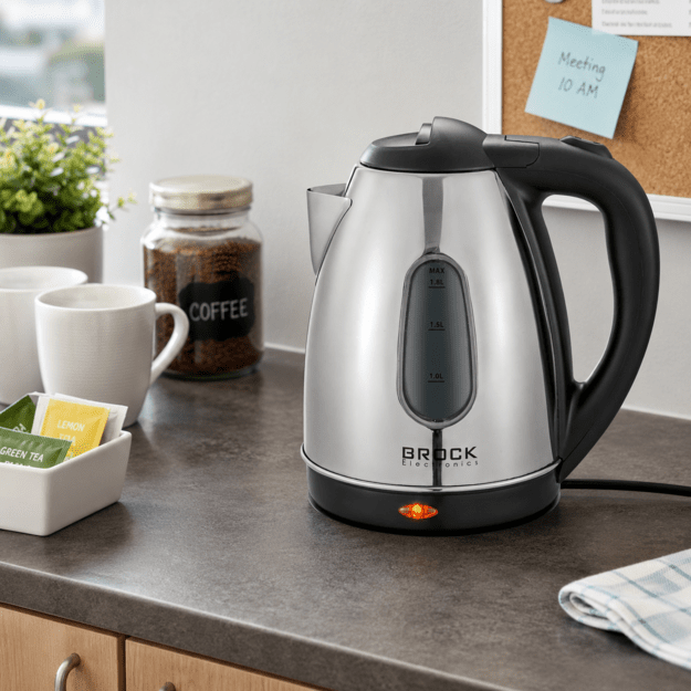 Brock WK 0601 SS Electricl Kettle 1,8L 1500W, Black/Steel