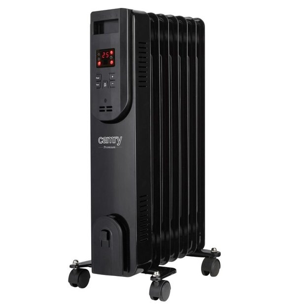 Electric oil heater with remote control CAMRY CR 7814 13 fins, 2500 W black