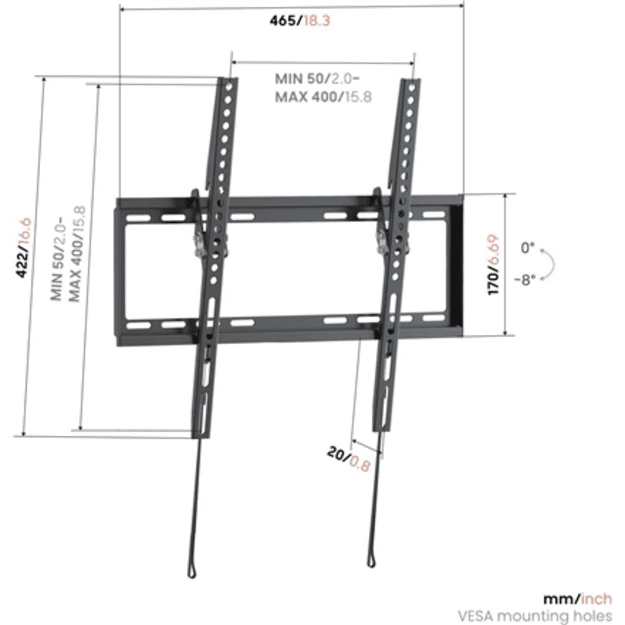 Vogels Wall mount | UP 4013 Tilting TV Wall Mount M | 32-65   | Tilt | Maximum weight (capacity) 45 kg | Black