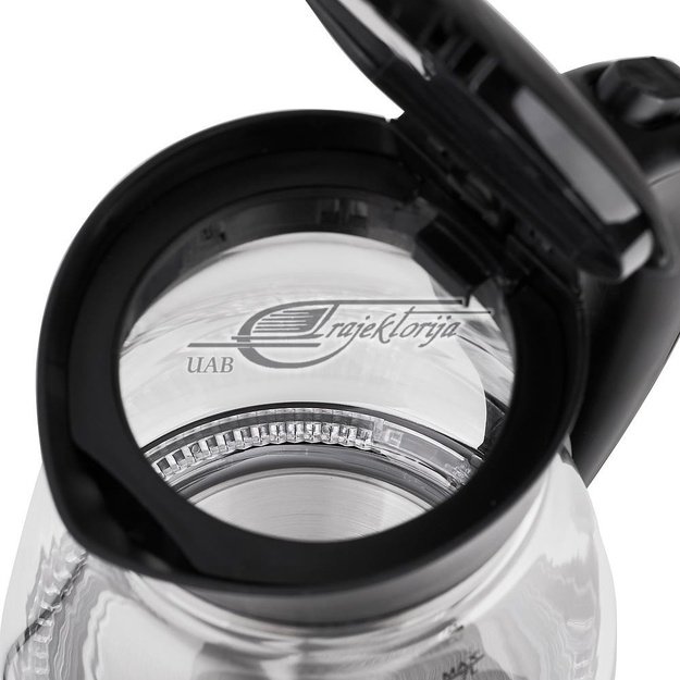 Adler | Kettle | AD 1274 | Standard | 2200 W | 1.7 L | Plastic/Glass | 360&deg; rotational base | Black/Transparent
