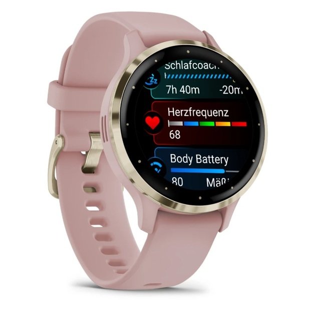 Garmin Venu 3S 3.05 cm (1.2 ) AMOLED 41 mm Digital 390 x 390 pixels Touchscreen Gold, Rose Wi-Fi GPS (satellite)