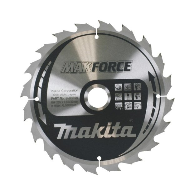Pjovimo diskas medienai MAKITA Makforce 235x30x2,3mm 20T 20&deg;