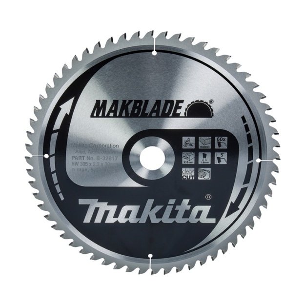 Medžio pjovimo diskas MAKITA 305x2,3x30mm 5&deg; 60T