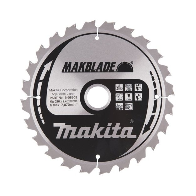 Medžio pjovimo diskas MAKITA 216x30x2,3mm 24T 5&deg;