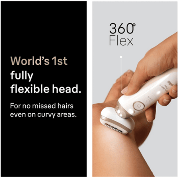 Braun Epilator | Silk-&eacute;pil 9 Flex SES9-011 3D | Operating time (max) 50 min | Number of power levels 2 | Wet & Dry | White