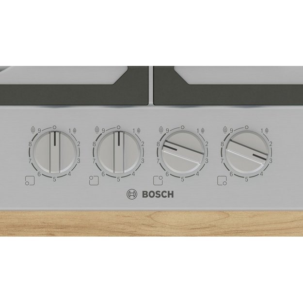 Bosch Serie 6 PCH6A5I90 hob Stainless steel Built-in 60 cm Gas 4 zone(s)
