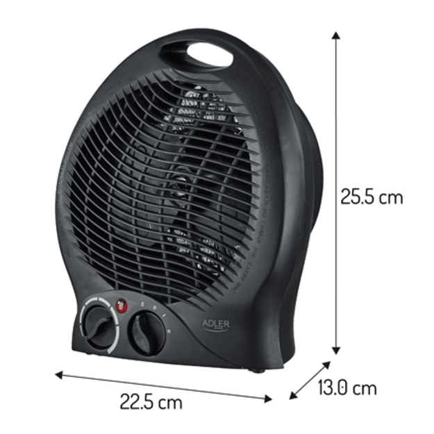 Adler Heater | AD 7761 | Fan Heater | 2000 W | Number of power levels 2 | Black