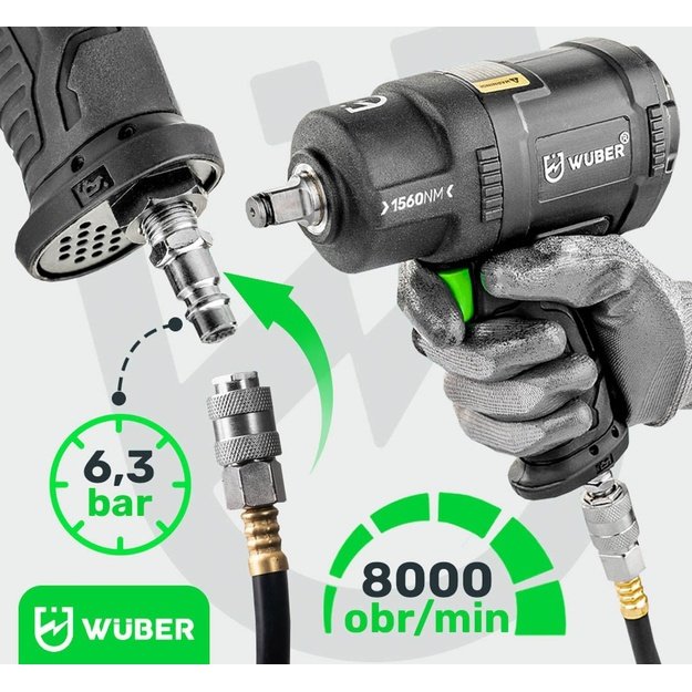 WUBER W33220 pneumatic impact wrench 1560 Nm
