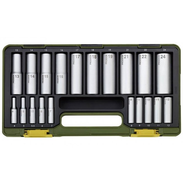 Galvučių rinkinys 1/4&quot +1/2&quot  20 dalių PROXXON