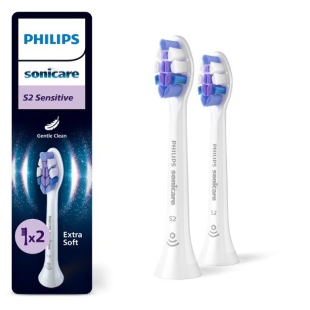 Philips Sonicare S2 Sensitive HX6052/87 Sonic Dantų &scaron;epetėlio galvutės, Balta