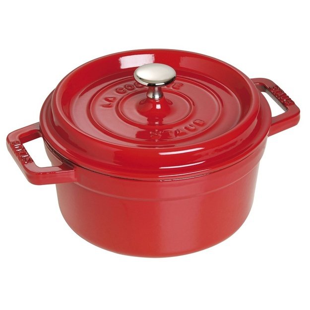Staub Round Cast Iron Pot - Red, 2.6 ltr