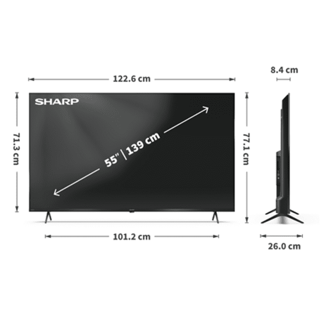 Sharp | 55HP5265E | 55 | Smart TV | Google TV | UHD | Black