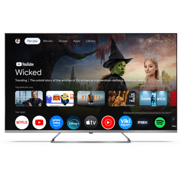 Sharp 4K QLED MiniLED TV | 50JP7265E | 50 | Smart TV | Google TV | UHD | Silver