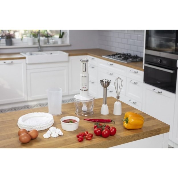 MPM MBL-43 hand blender set, 500 ml jug with stainless steel blade, stainless steel blending attachment, Power: 600W