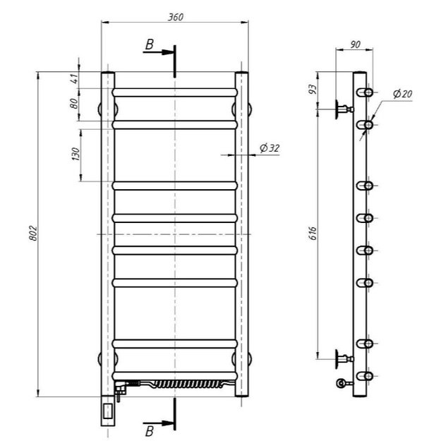 NAVIN Kamelia 360*800 Sensor su laikmačiu dešinė 10-007033-3680