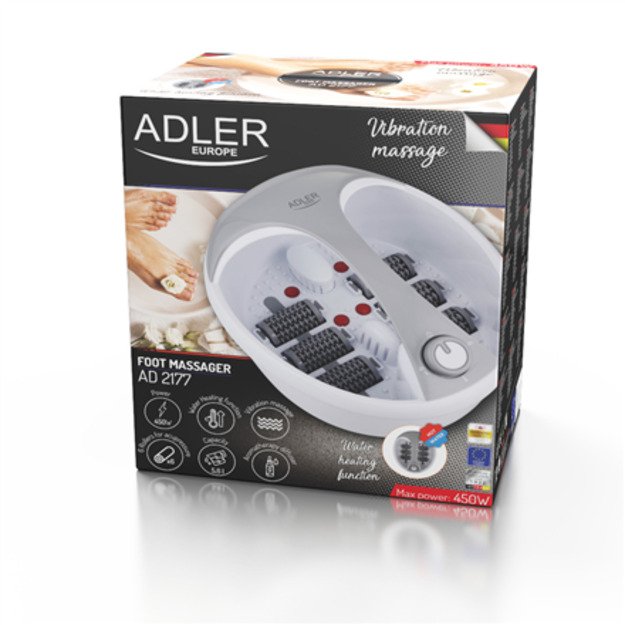 Adler | Foot massager | AD 2177 | Warranty 24 month(s) | 450 W | Number of accessories included | White/Silver